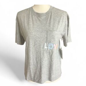 P.J. Salvage Happy Days SS T-shirt Pajama Sleep Shirt Grey Womens Size Small NWT